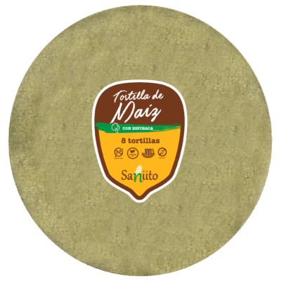 Tortilla de Maíz con espinaca (17cms / 8u)