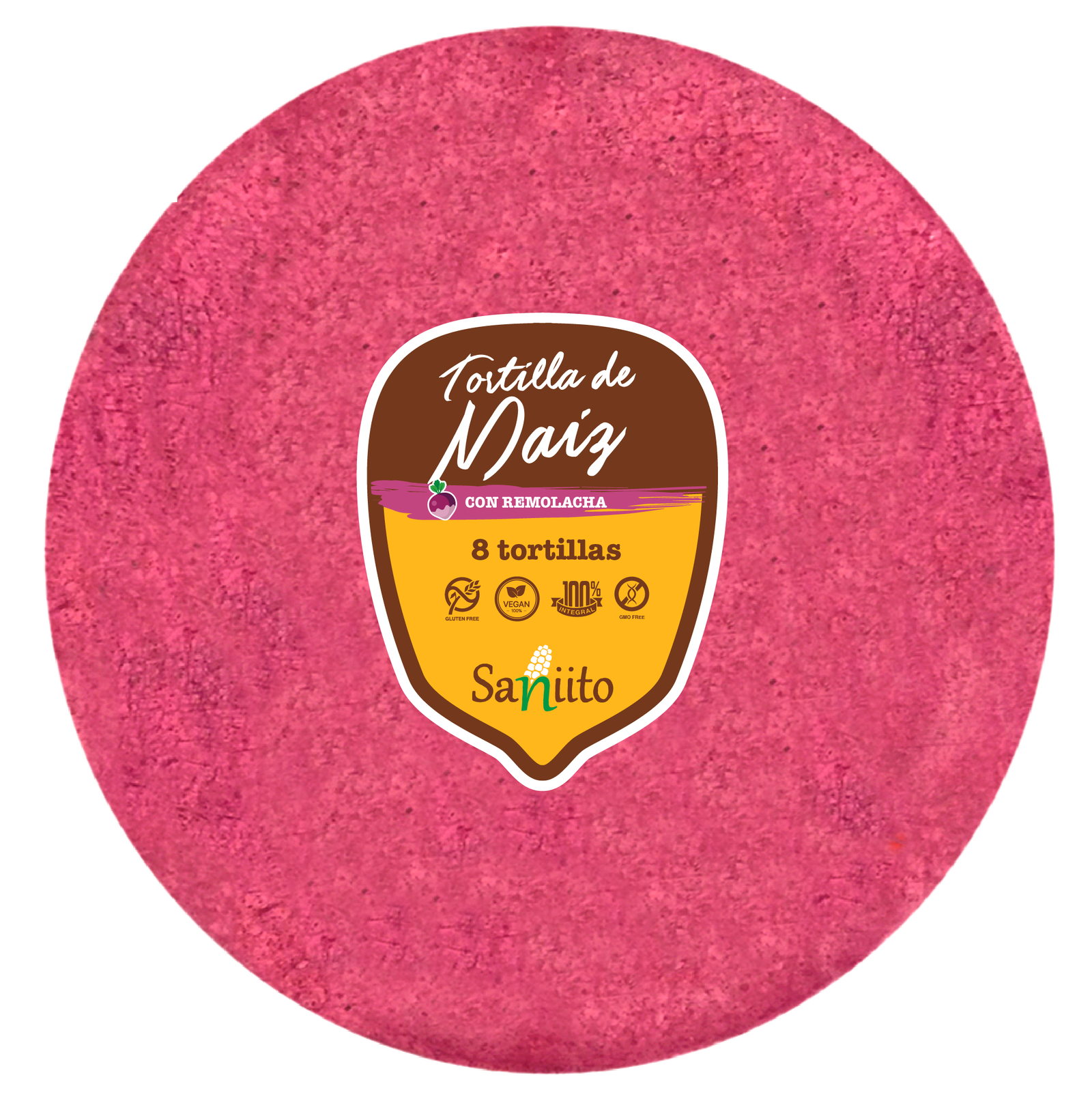 Tortilla de Maíz con remolacha (17cms / 8u)