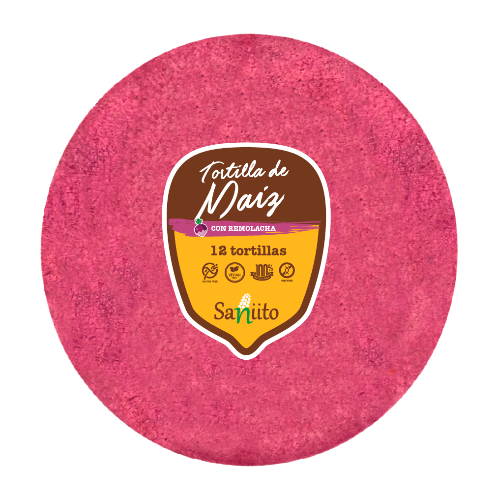 Tortilla de Maíz con remolacha (14cms / 12u)