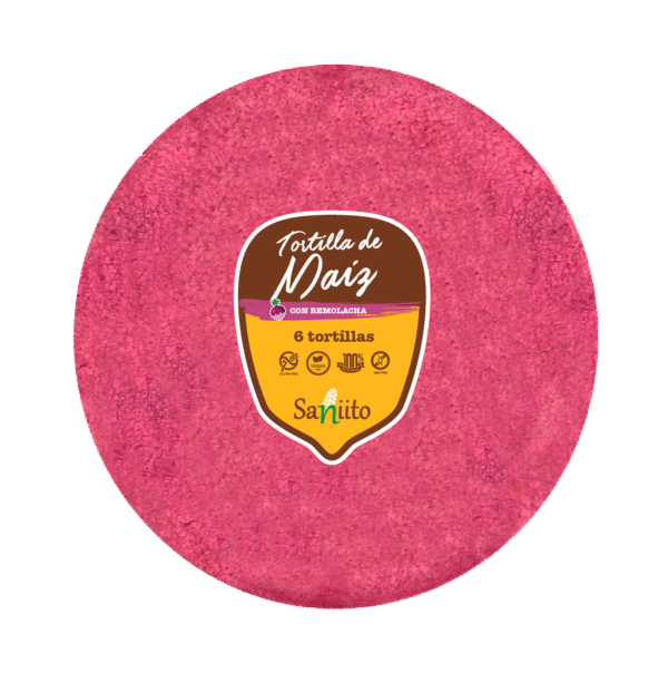 Tortilla de Maíz para Wrap con remolacha (24cms / 6u)