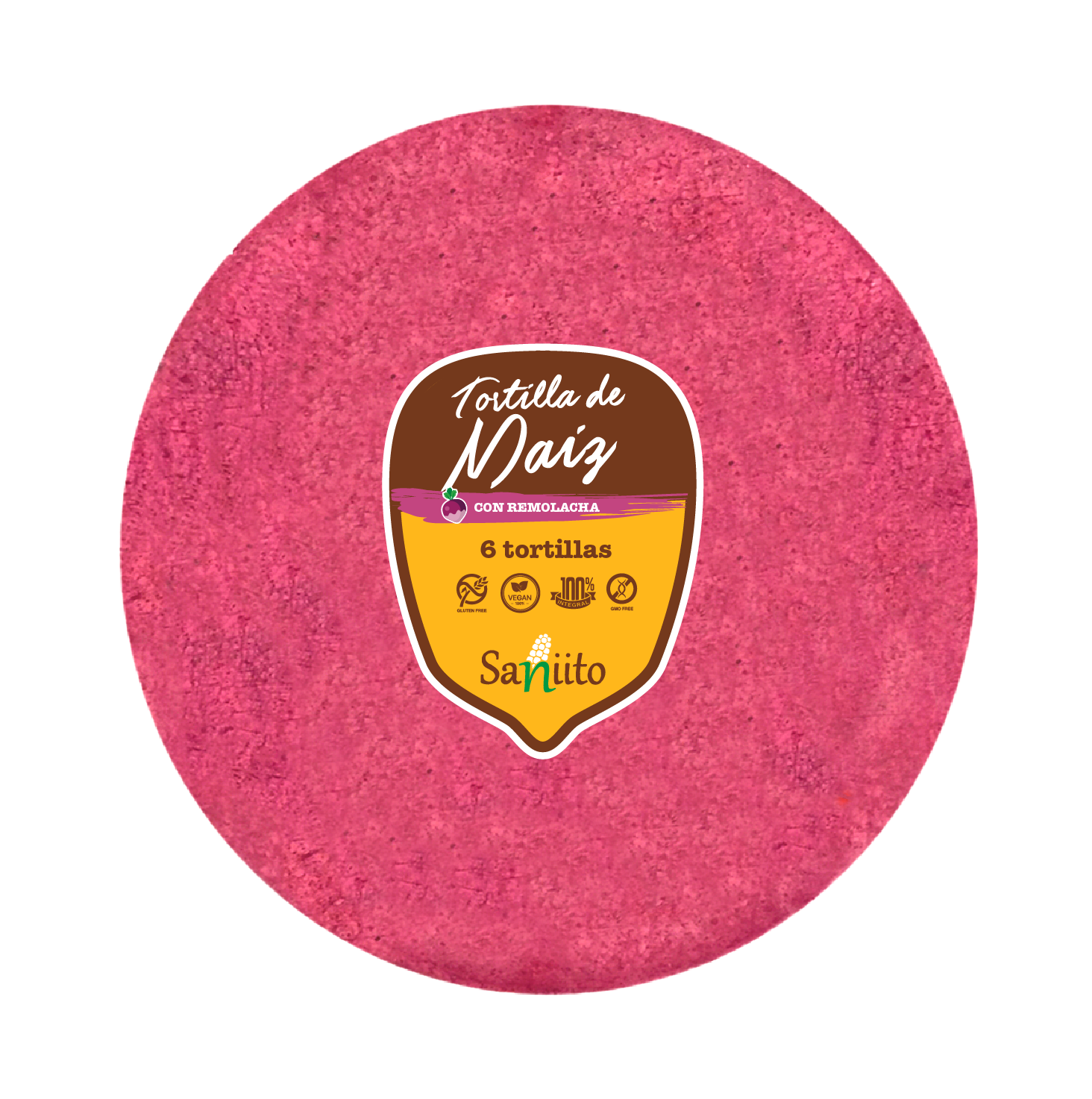 Tortilla de Maíz para Wrap con remolacha (24cms / 6u)