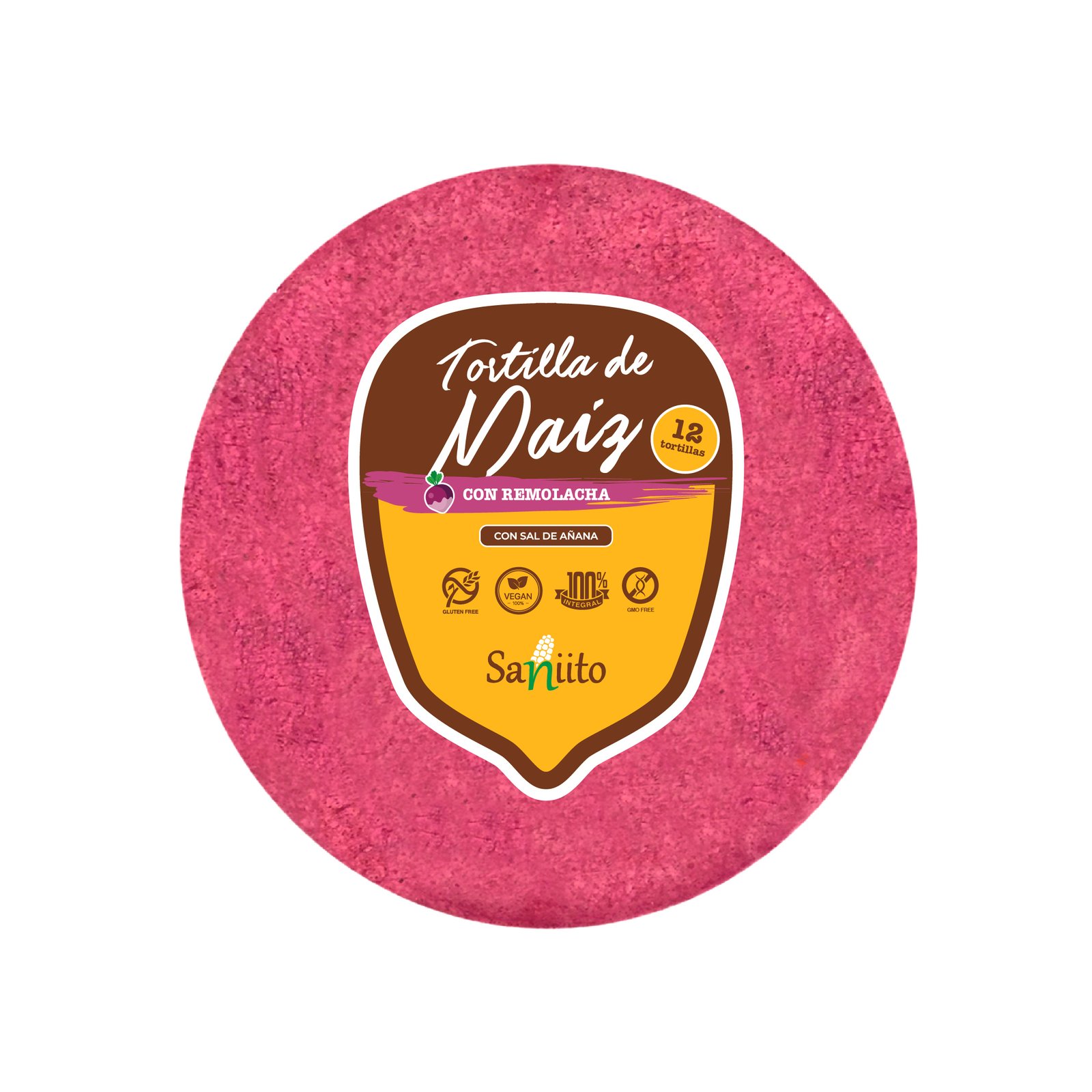 Tortilla de Maíz con remolacha (14cms / 12u)