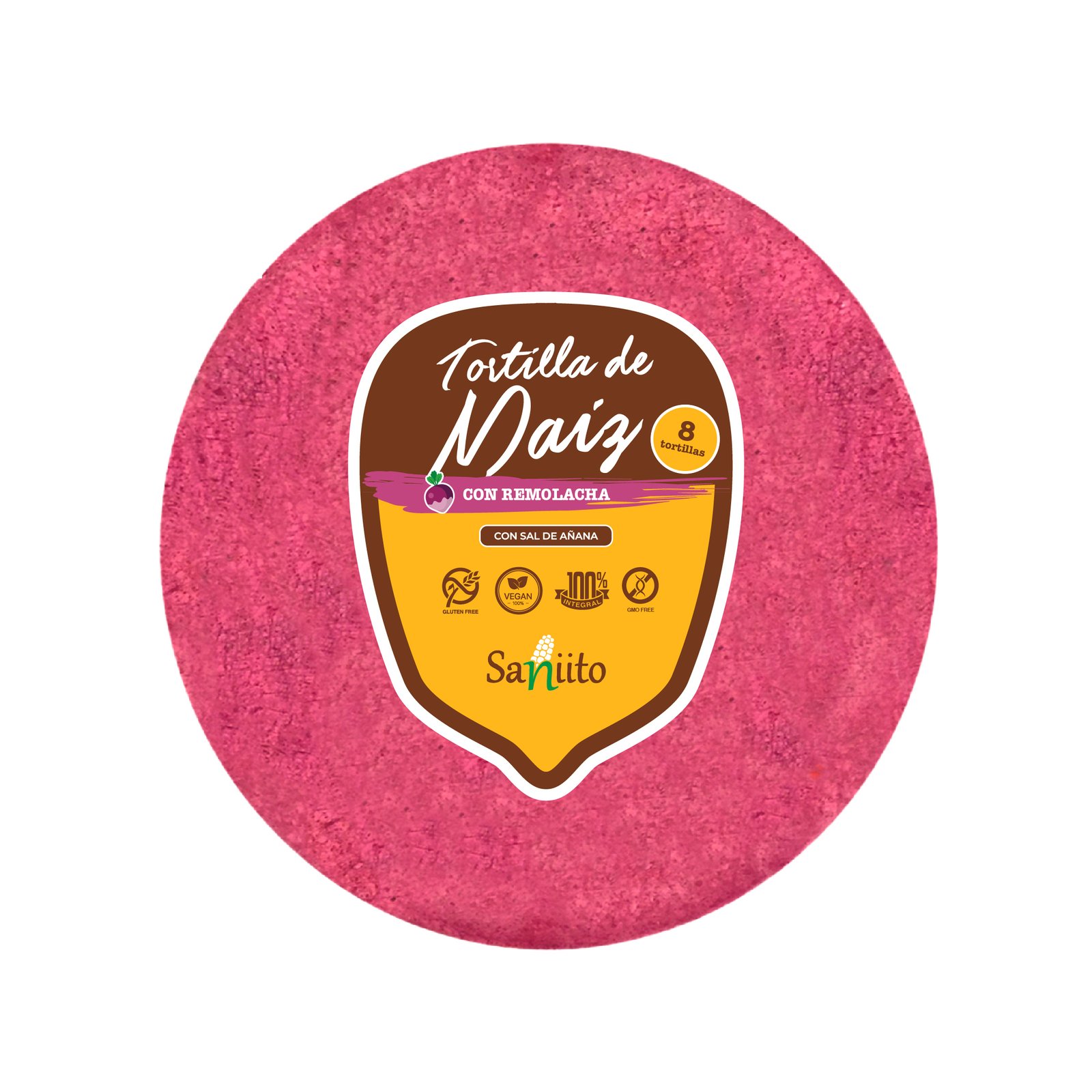 Tortilla de Maíz con remolacha (17cms / 8u)