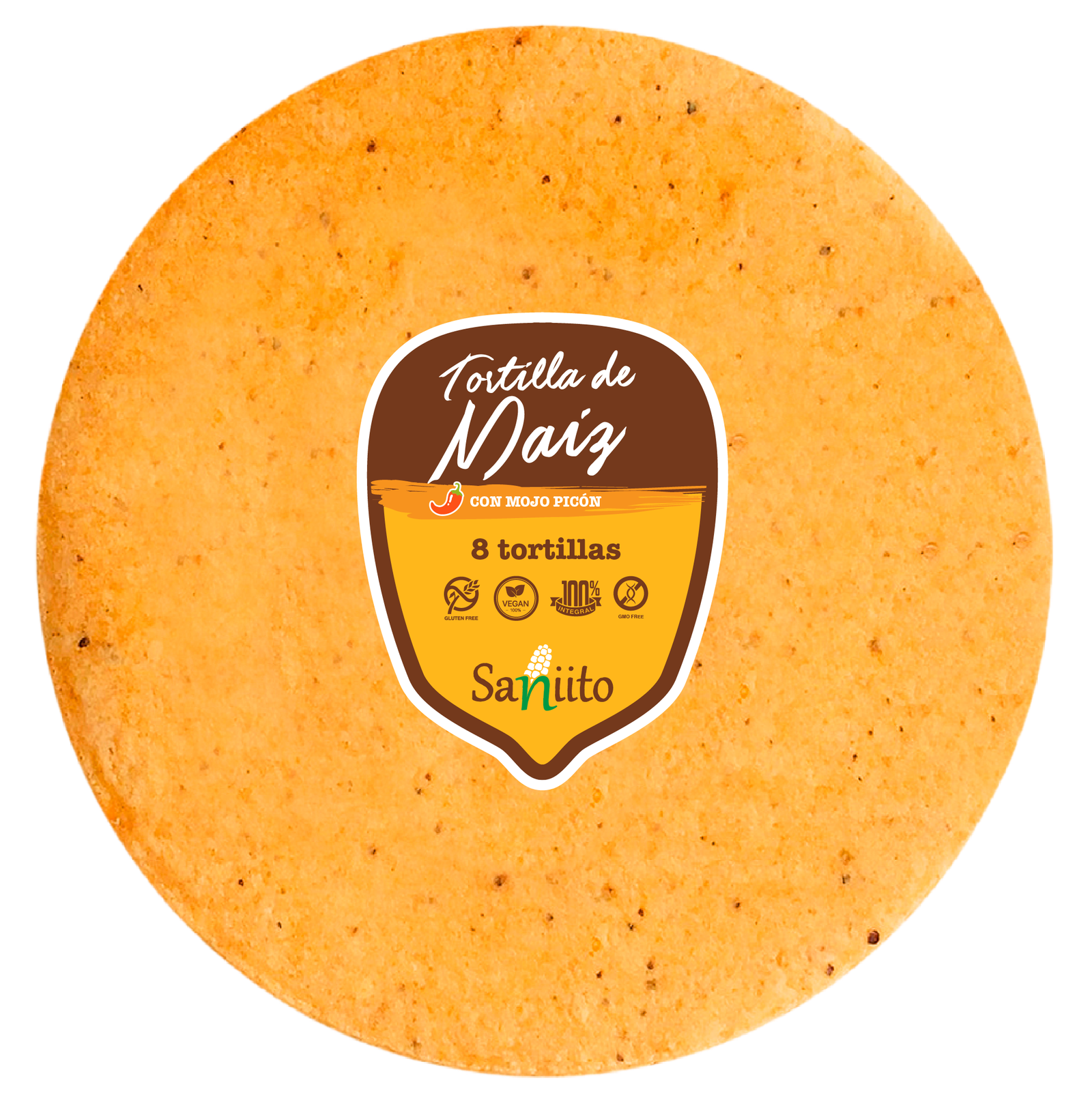 Tortilla de Maíz con mojo picón (17cms / 8u)