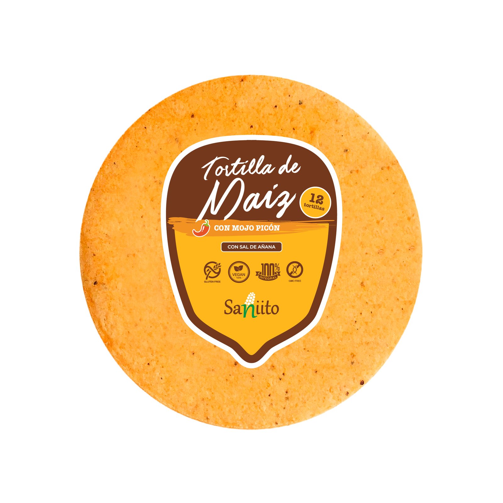 Tortilla de Maíz con mojo picón (14cms / 12u)